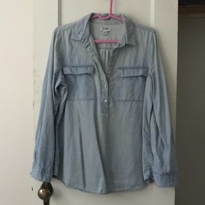 Light Denim Popover Blouse